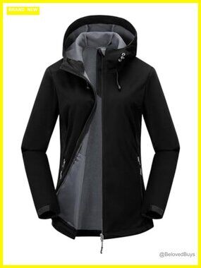 Women's Softshell Jacket Waterproof Fleece Lined Hooded Coat